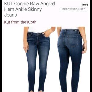 Kut From The Kloth Connie High Rise Raw Angled Hem Skinny Jeans - Size 12